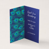 STIJLVOLLE PAUWENVEER GROEN & BLAUW LOGO GEVOUWEN VISITEKAARTJE (Binnen)