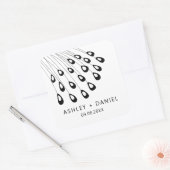 Stijlvolle Peacock Feather Modern Sticker, Favor T Vierkante Sticker (Envelop)