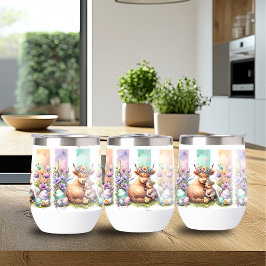 Stijlvolle penseelstreek Easter Koe Wine Tumbler