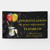 Stijlvolle Pensionering Gefeliciteerd Spandoek (Horizontaal)