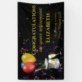 Stijlvolle Pensionering Gefeliciteerd Spandoek (Verticaal)