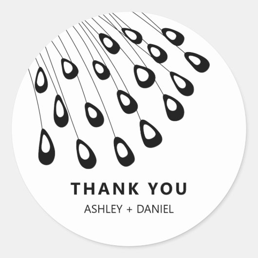 Stijlvolle peracock-afdammer met moderne vetmarker ronde sticker (Voorkant)