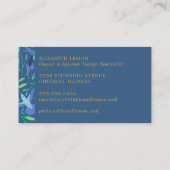 Stijlvolle Periwinkle Floral Bird Pattern Visitekaartje (Achterkant)