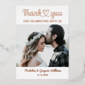 Stijlvolle Persoonlijke Aangepaste Foto Romantisch Folie Uitnodiging (Voorkant)