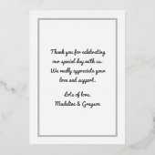 Stijlvolle Persoonlijke Aangepaste Foto Romantisch Folie Uitnodiging (Achterkant)