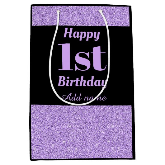 Stijlvolle persoonlijke cadeautas voor 1 verjaarda (Voorkant)