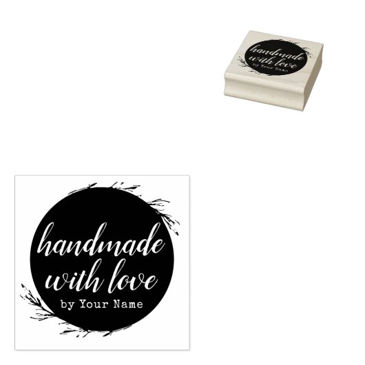 Stijlvolle persoonlijke handheld met liefde door rubberstempel (Gestempeld)