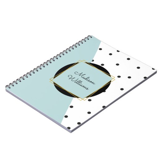 Stijlvolle, persoonlijke kleurenblokken en poolpun notitieboek (Linkerzijde)