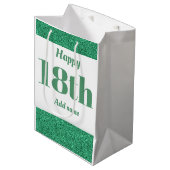 Stijlvolle  persoonlijke verjaardagskaarttas 18e medium cadeauzakje (Voorkant Gekanteld)