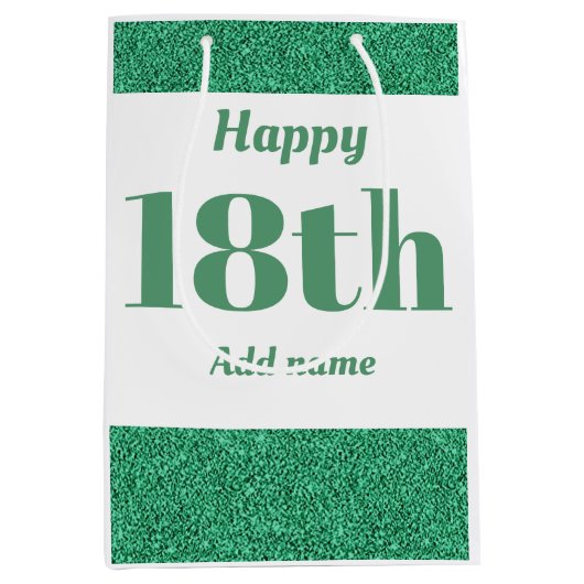 Stijlvolle  persoonlijke verjaardagskaarttas 18e medium cadeauzakje (Voorkant)