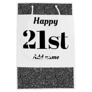 Stijlvolle , persoonlijke verjaardagskaarttas 21st medium cadeauzakje
