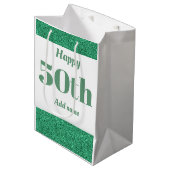 Stijlvolle , persoonlijke verjaardagskaarttas 50st medium cadeauzakje (Voorkant Gekanteld)