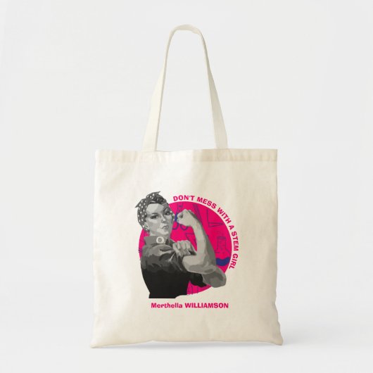 Stijlvolle, persoonlijke vrouwen in STEM Girl Tote Bag (Voorkant)