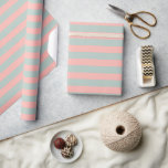 Stijlvolle perzik en Blauwgroen kleur pasteltinten Cadeaupapier<br><div class="desc">Custom Striped Sjabloon Modern Elegant Cool Pastel Peach en Blauwgroen Kleurtonen Stripes Crafts & Party Supplies Cadeau Wrapping Supplies / Matte Cadeaupapier.</div>