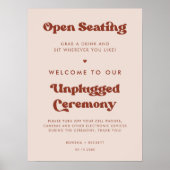 Stijlvolle Perzik Roze Open zitplaatsen Unplugged  Poster (Voorkant)