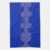 Stijlvolle perzikroze chinoiserie motief op blauw theedoek (Verticaal)