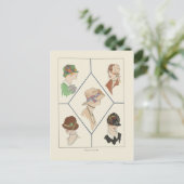 Stijlvolle Petten Franse illustratie Art Deco Briefkaart (Staand voorkant)