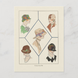 Stijlvolle Petten Franse illustratie Art Deco Briefkaart