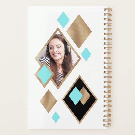 Stijlvolle Photo Diamond geometrisch met Monogram Planner (Achterkant)