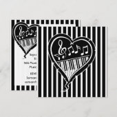 Stijlvolle piano houdt van hartmuziek Birthday Par Kaart (Voorkant / Achterkant)