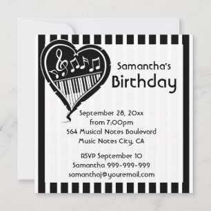 Stijlvolle piano houdt van hartmuziek Birthday Par Kaart