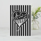 Stijlvolle piano houdt van hartmuziek Birthday Par Kaart (Staand voorkant)