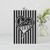 Stijlvolle piano houdt van hartmuziek Birthday Par Kaart (Staand voorkant)