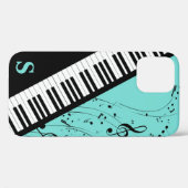 Stijlvolle Piano Keyboard Muzieknoten Monogram Min Case-Mate iPhone Case (Achterkant (horizontaal))