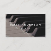 Stijlvolle Piano Muzikant Minimal Zwart-Wit Visitekaartje (Voorkant)