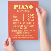Stijlvolle pianolessen Adverteren Flyer (Hand)