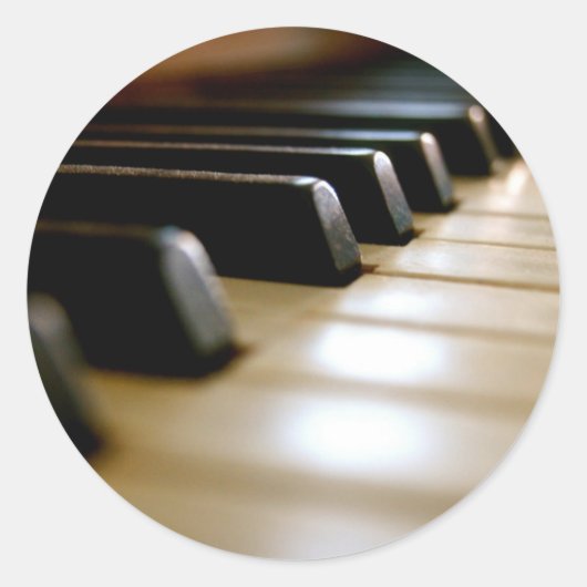Stijlvolle pianotoetsenbord Muziek Ronde Sticker (Voorkant)