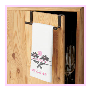 Stijlvolle Pickleball Gal PaddlesMonogram Voornaam Theedoek