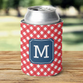 Stijlvolle Picknick Red Gingham Personaliseer Mono Blikjeskoeler
