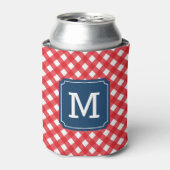 Stijlvolle Picknick Red Gingham Personaliseer Mono Blikjeskoeler (Blikje Voorkant)