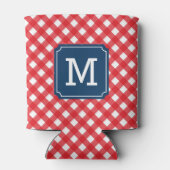 Stijlvolle Picknick Red Gingham Personaliseer Mono Blikjeskoeler (Achterkant)
