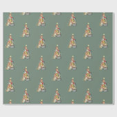 Stijlvolle pine boomkatten cadeaupapier (Vlak)