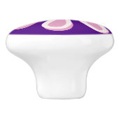 Stijlvolle Pink Bloom Doodle Keramische Knop (Zijkant)