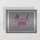 Stijlvolle Pinstripes Zilver Roze Dank u Briefkaar Briefkaart (Voorkant / Achterkant)