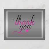 Stijlvolle Pinstripes Zilver Roze Dank u Briefkaar Briefkaart (Voorkant)