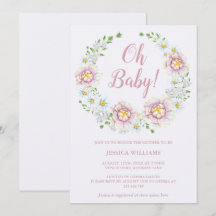 Stijlvolle Pioen Bloemenkrans Baby Shower