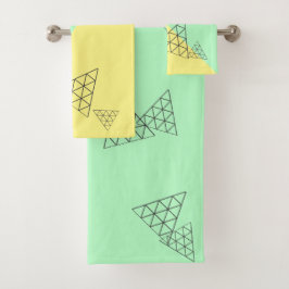 Stijlvolle piramide driehoekgeometriepastel bad handdoek
