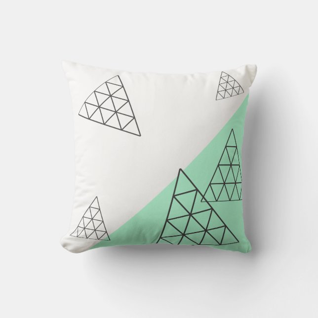 Stijlvolle piramide driehoekgeometriepastel kussen (Voorkant)