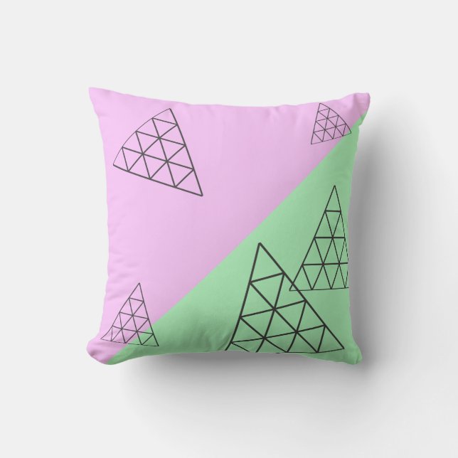 Stijlvolle piramide driehoekgeometriepastel kussen (Voorkant)