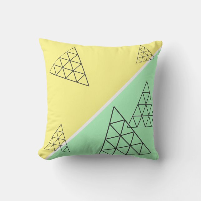 Stijlvolle piramide driehoekgeometriepastel kussen (Voorkant)