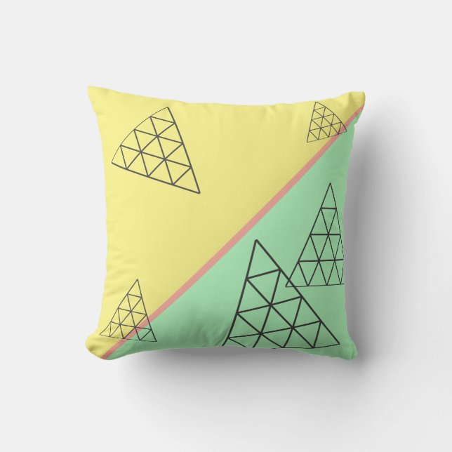 Stijlvolle piramide driehoekgeometriepastel kussen (Voorkant)
