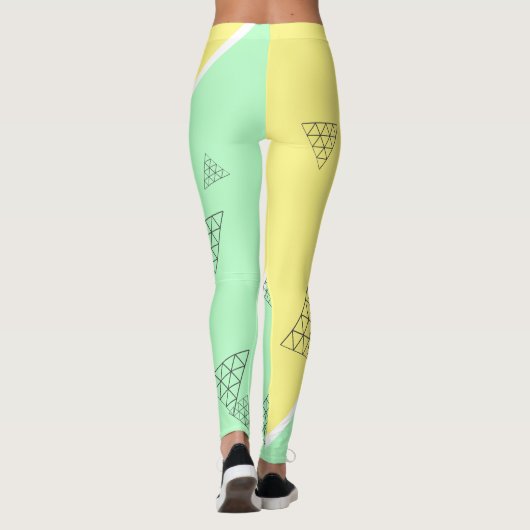 Stijlvolle piramide driehoekgeometriepastel leggings (Achterkant)