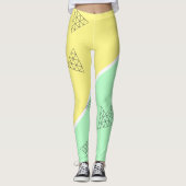 Stijlvolle piramide driehoekgeometriepastel leggings (Voorkant)
