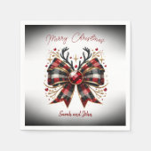 Stijlvolle Plaid Bow Christmas Party Servet (Voorkant)