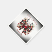 Stijlvolle Plaid Bow Christmas Party Servet (Hoek)