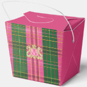 Stijlvolle Plaid Roze en Groen Gouden Kreeft Bedankdoosjes (Achterkant)